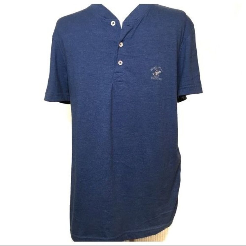 BEVERLY HILLS POLO CLUB SHORT SLEEVE HENLEY SHIRT